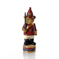 LANGS Bear Soldier on Drum Resin Figurine 25cm