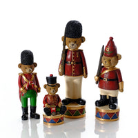 LANGS Bear Soldier on Drum Resin Figurine 25cm