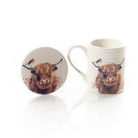 LANGS Christmas Highland Cow Mug and Coaster Set in a Box