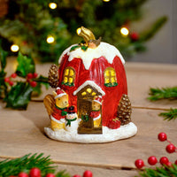 LANGS LED Festive Robin and Squirrels House 13.5cm
