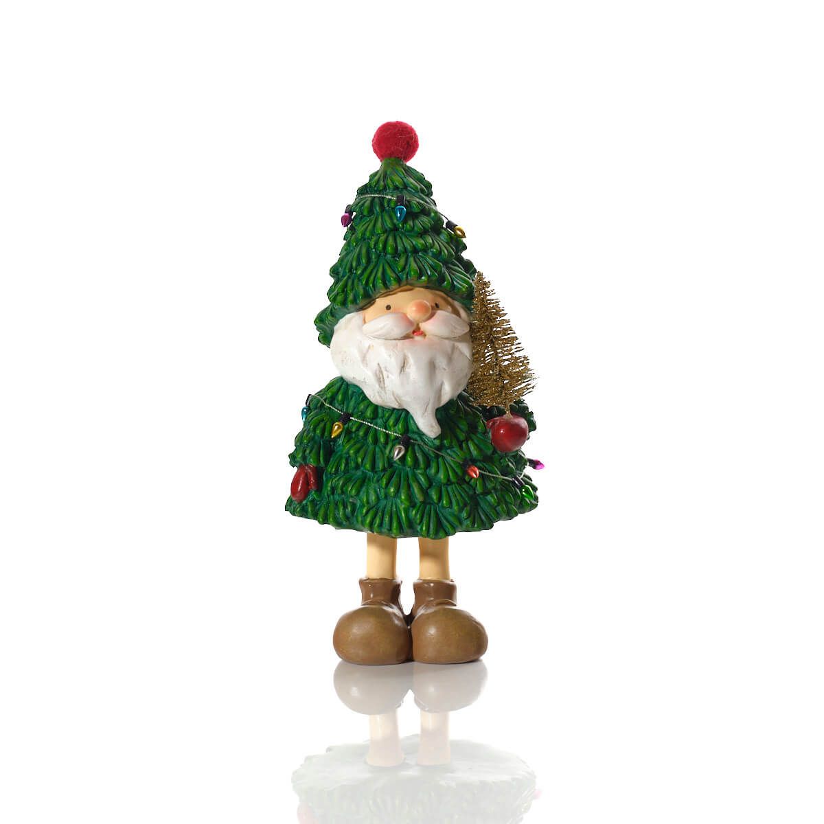 LANGS Jingle & Joy Christmas Tree Dressed Santa Figurine 22.5cm