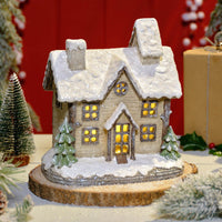 LANGS Christmas Cottage LED Snowy House 22.5cm