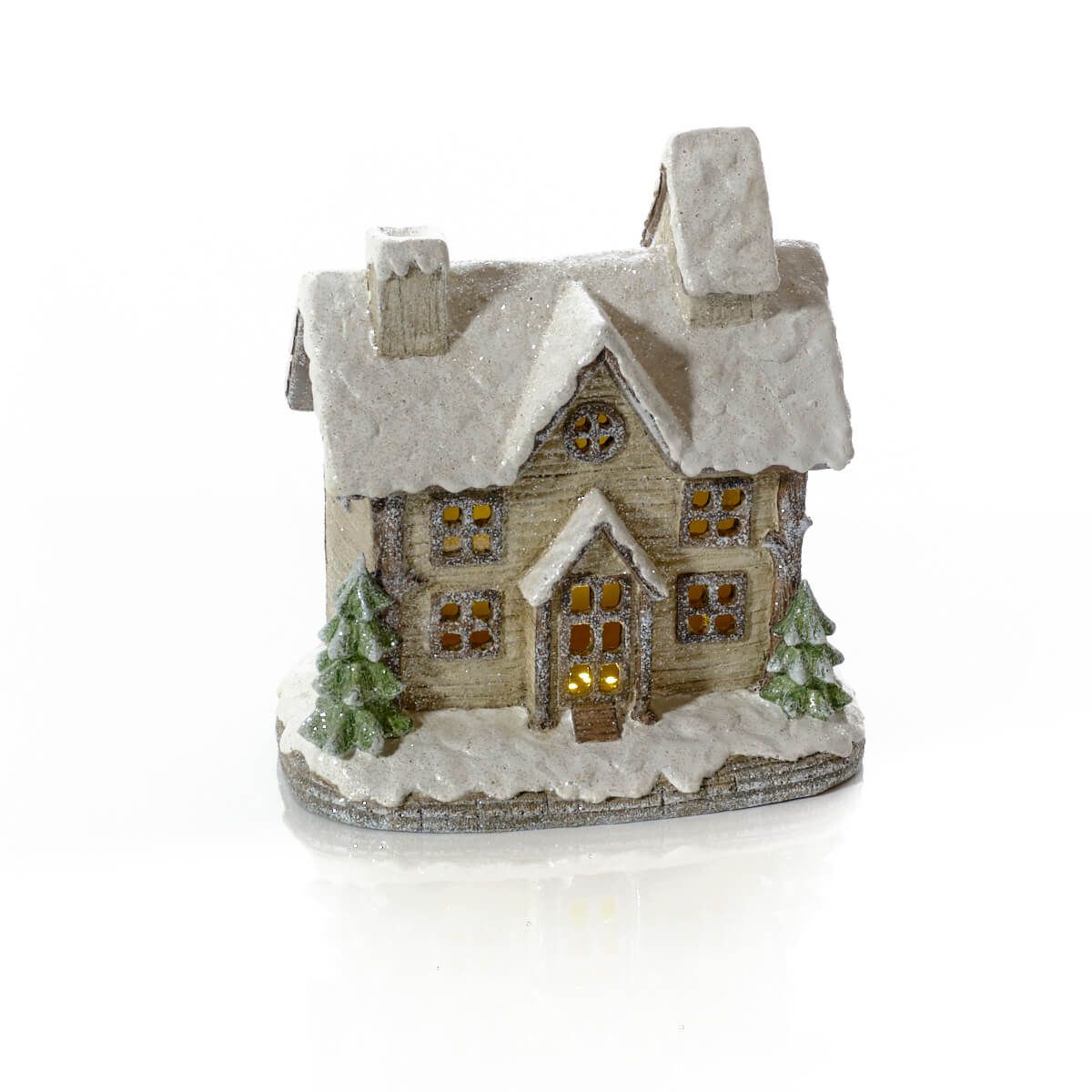 LANGS Christmas Cottage LED Snowy House 22.5cm