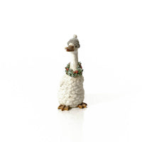 LANGS Christmas Resin Duck with Wreath and Bobble Hat Figurine 25cm