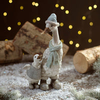 LANGS Christmas Resin Duck with Baby Figurine 27.5cm