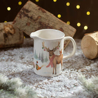 LANGS Christmas Frosted Forest Animal Ceramic Jug
