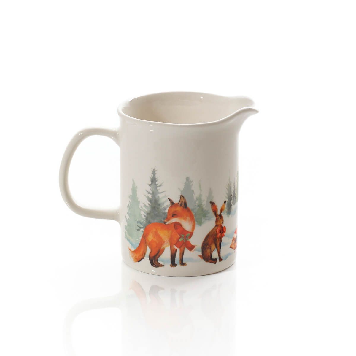 LANGS Christmas Frosted Forest Animal Ceramic Jug