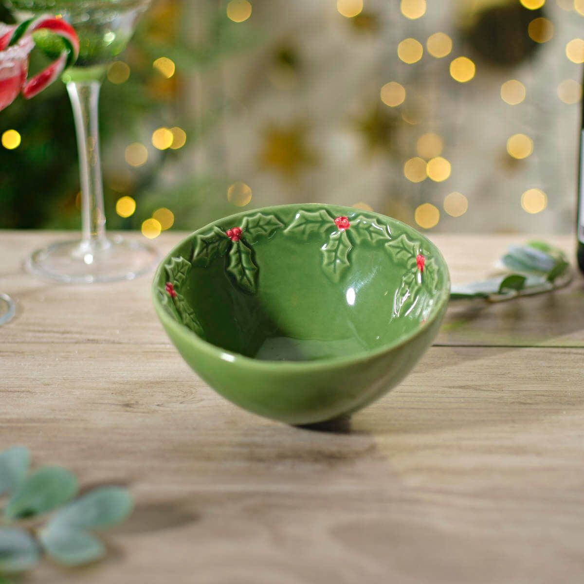 LANGS Christmas Holly Embossed Bowl