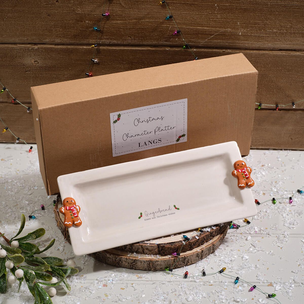 LANGS Christmas 3D Gingerbread Platter 28x12cm
