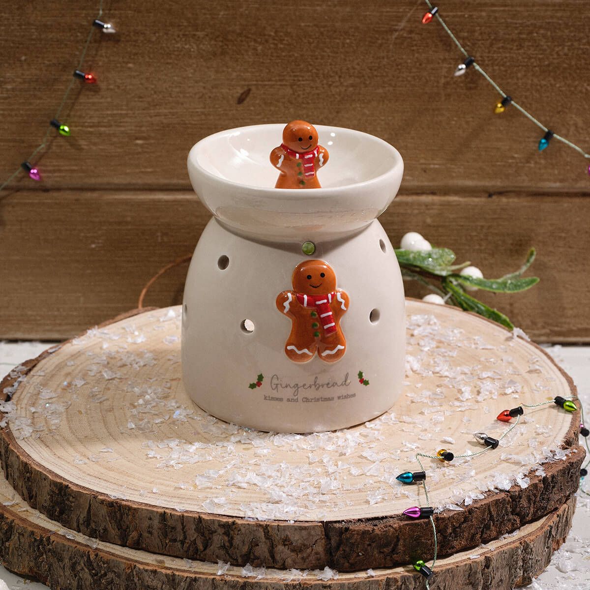 LANGS Christmas Ceramic 3D Gingerbread Wax Melt Burner 10cm
