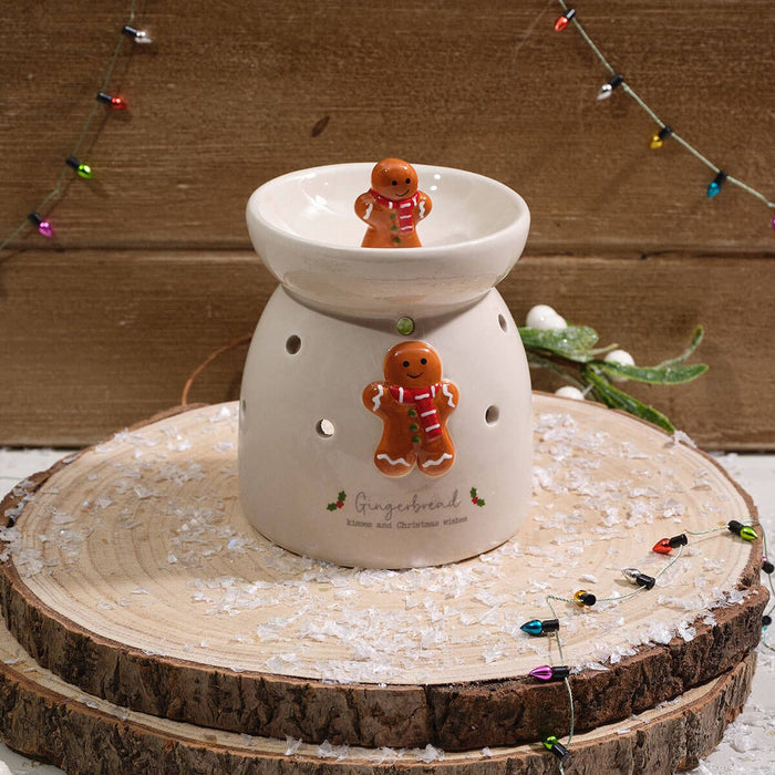 LANGS Christmas Ceramic 3D Gingerbread Wax Melt Burner 10cm