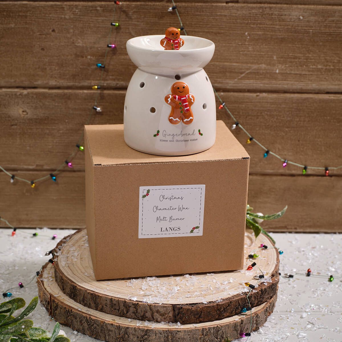 LANGS Christmas Ceramic 3D Gingerbread Wax Melt Burner 10cm