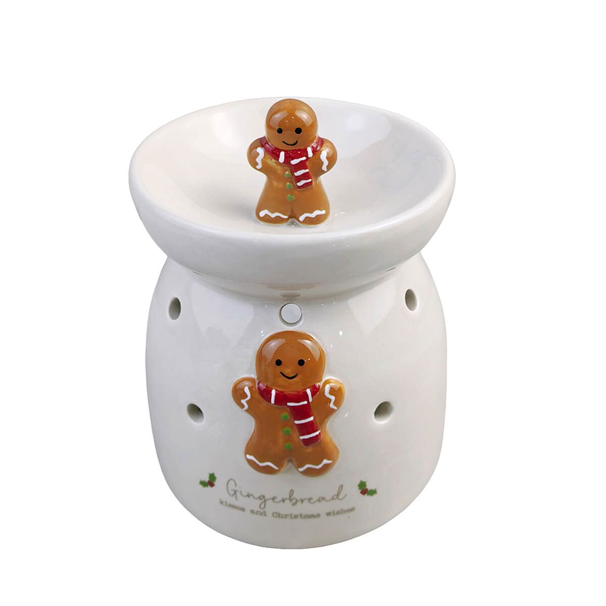 LANGS Christmas Ceramic 3D Gingerbread Wax Melt Burner 10cm