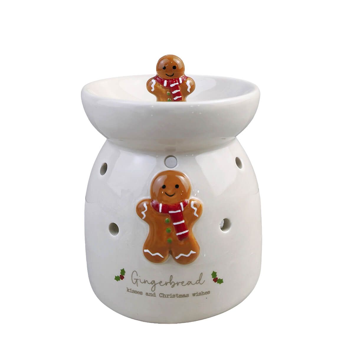 LANGS Christmas Ceramic 3D Gingerbread Wax Melt Burner 10cm