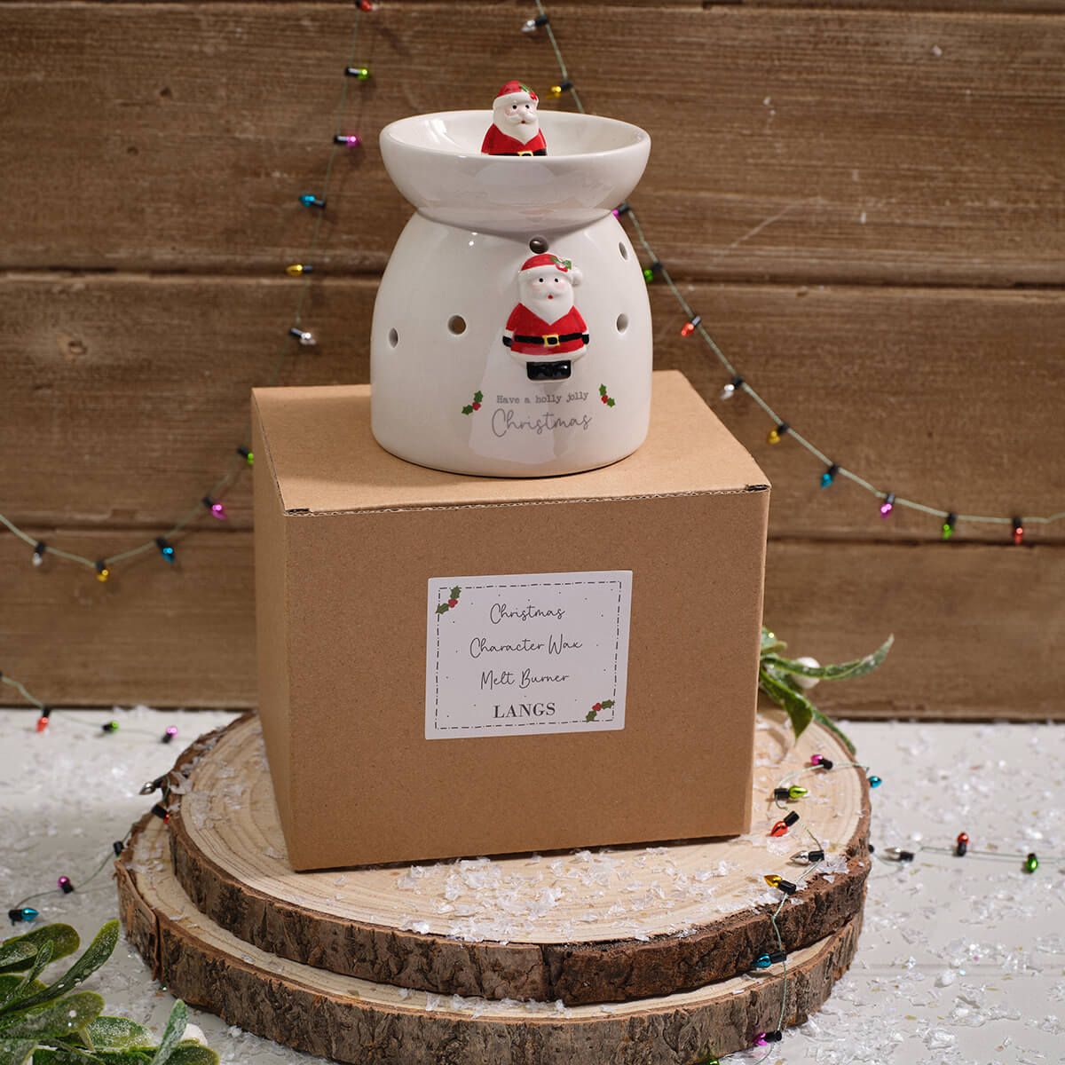 LANGS Christmas Ceramic 3D Santa Wax Melt Burner 10cm