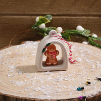 LANGS Christmas Ceramic Gingerbread Man Hanger 5cm
