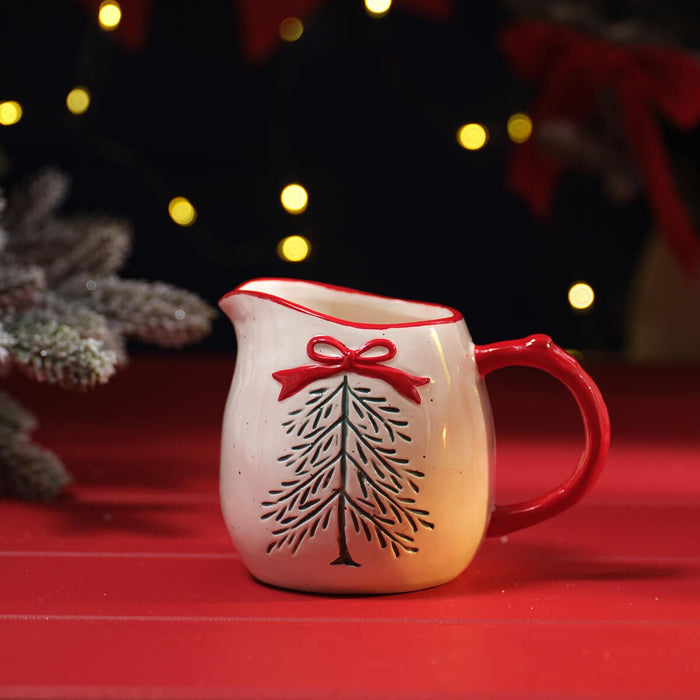 LANGS Merry Little Bows Debossed Ceramic Milk Jug