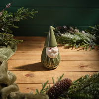 LANGS Evergreen Santa with Embossed Christmas Trees Figurine 18.5cm