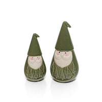 LANGS Evergreen Santa with Embossed Christmas Trees Figurine 18.5cm