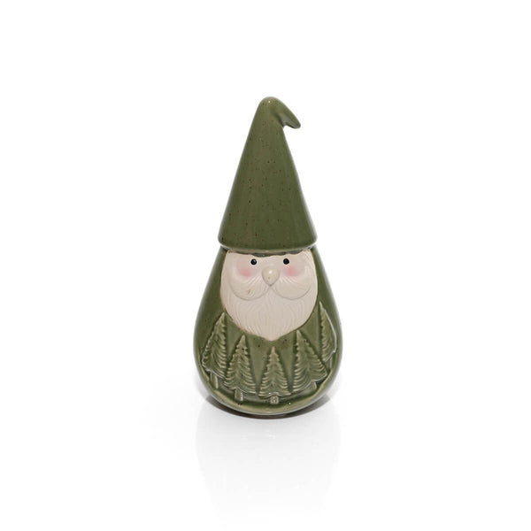 LANGS Evergreen Santa with Embossed Christmas Trees Figurine 24cm