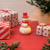 LANGS Hollies and Berries LED Ceramic Snowman Figurine 16cm