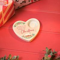 LANGS Hollies and Berries Ceramic Herat Shaped Tealight Holder