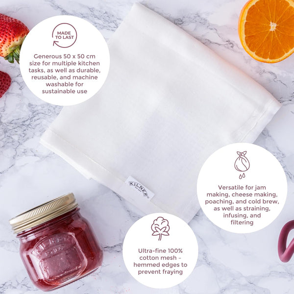 KILNER 100% Cotton Muslin Cloth 50x50cm