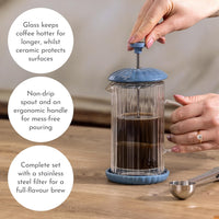PRICE & KENSINGTON Luxe Cafetiere/French Press Bluebell 350ml