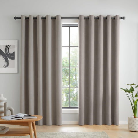 CATHERINE LANSFIELD : Wilson Thermal Blackout Eyelet Curtains - Grey