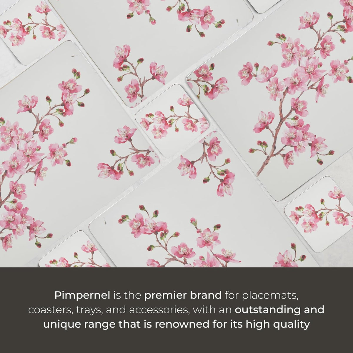 PIMPERNEL Pink Blossom - Set of 6 Coasters