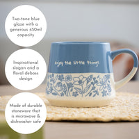 PRICE & KENSINGTON Enjoy The Little Things Slogan Mug 450ml - Blue