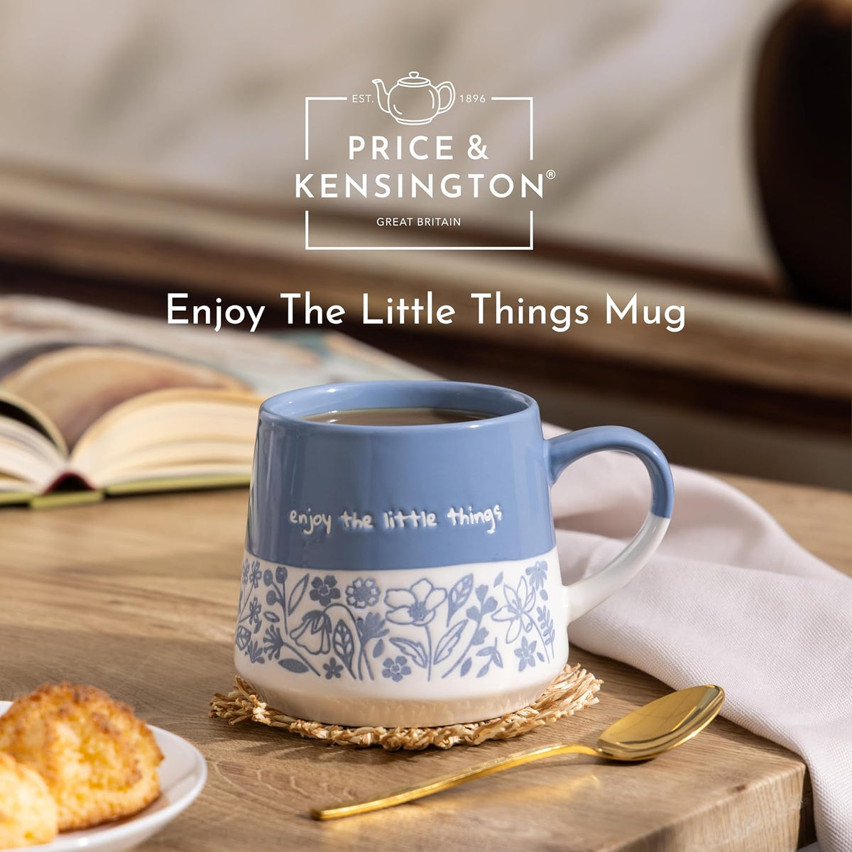 PRICE & KENSINGTON Enjoy The Little Things Slogan Mug 450ml - Blue