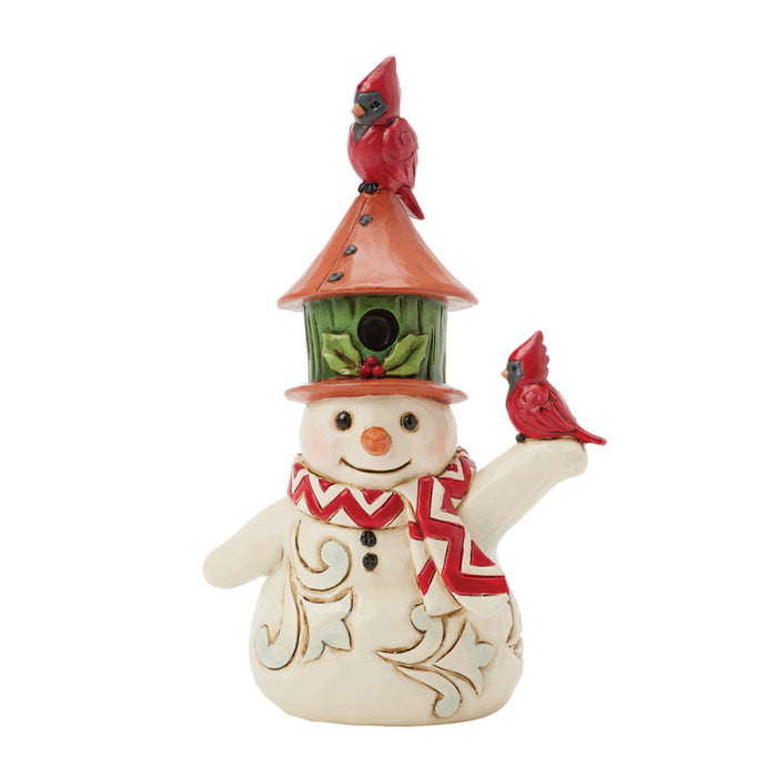 ENESCO Snowman with Birdhouse Hat Mini Figurine by Jim Shore 11cm