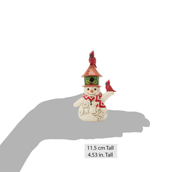 ENESCO Snowman with Birdhouse Hat Mini Figurine by Jim Shore 11cm