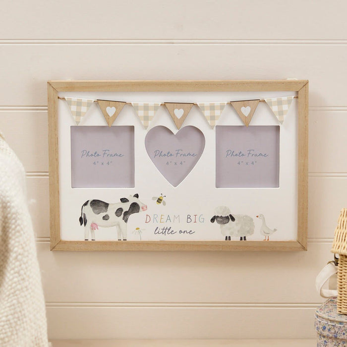 LANGS Baby Triple Photo Frame with Bunting 29x26cm