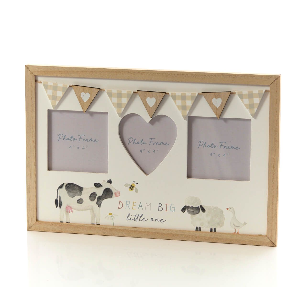 LANGS Baby Triple Photo Frame with Bunting 29x26cm