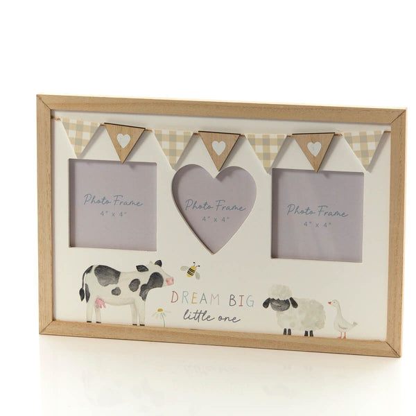 LANGS Baby Triple Photo Frame with Bunting 29x26cm