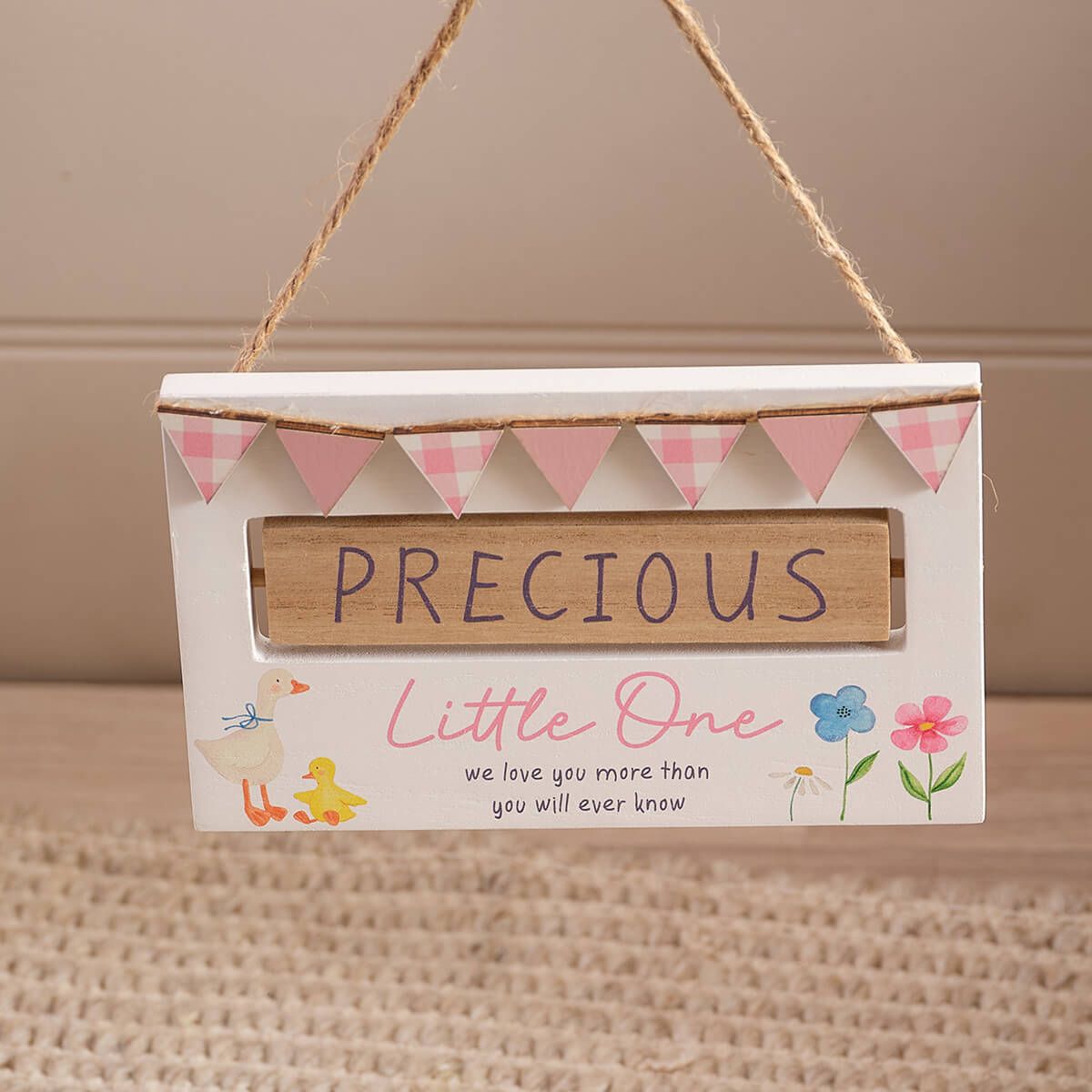 LANGS "Precious" or "Sweet Dreams" Wooden Baby Plaque 16x10cm 1Pc