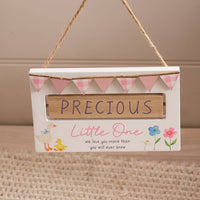 LANGS "Precious" or "Sweet Dreams" Wooden Baby Plaque 16x10cm 1Pc