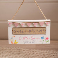 LANGS "Precious" or "Sweet Dreams" Wooden Baby Plaque 16x10cm 1Pc