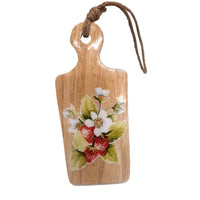 LANGS Mango Wood Trivet With Strawberry Enamel Finish 29cm