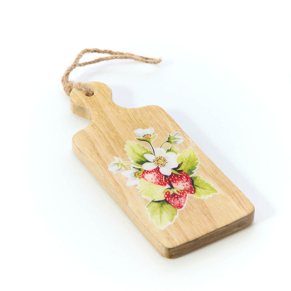 LANGS Mango Wood Trivet With Strawberry Enamel Finish 29cm