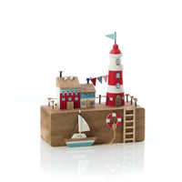 LANGS Nautical Scene 3D Wooden Block Ornament 14x15cm