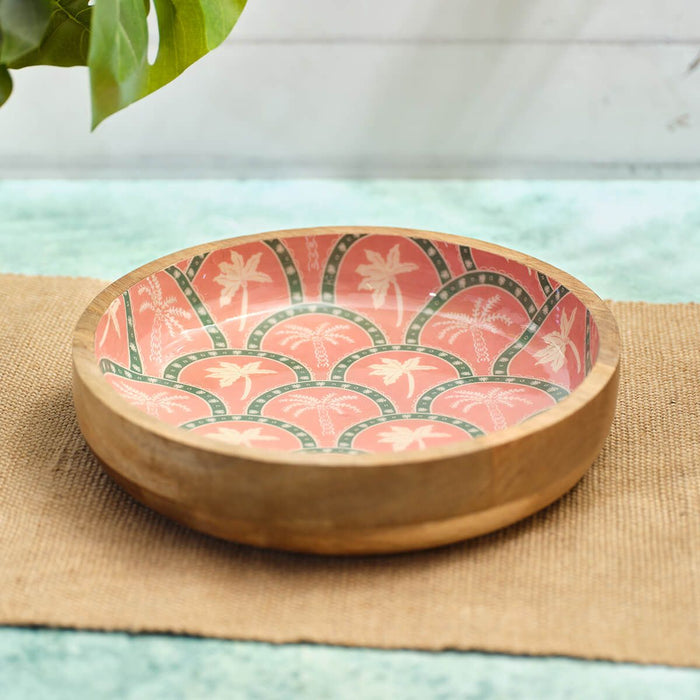 LANGS Palm Paradise Mango Wood Decorative Bowl 26.5cm