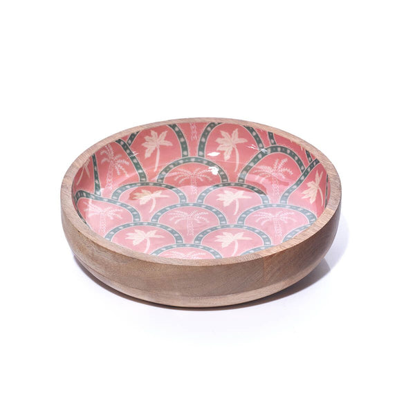 LANGS Palm Paradise Mango Wood Decorative Bowl 26.5cm