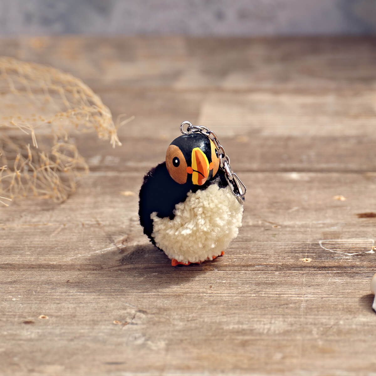LANGS Puffin Pom-Pom Keyring