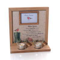 LANGS Robins Appear Double Tealight Photo Frame 23cm