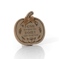 LANGS Etched Wood Pumpkin Home Plaque