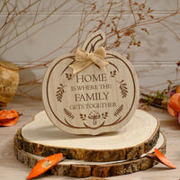 LANGS Etched Wood Pumpkin Home Plaque