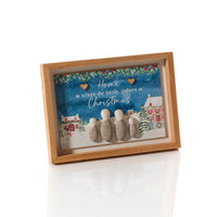 LANGS Christmas Pebble Family Wood Framed Plaque 22x16cm